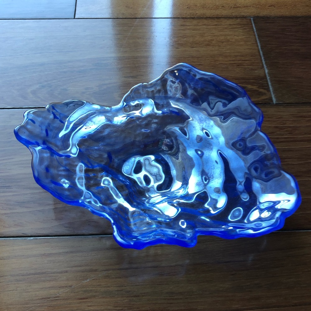 Blue Glass Trinket Dish